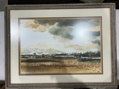 Framed Watercolor Landscape Painting by Barry Lougheed
