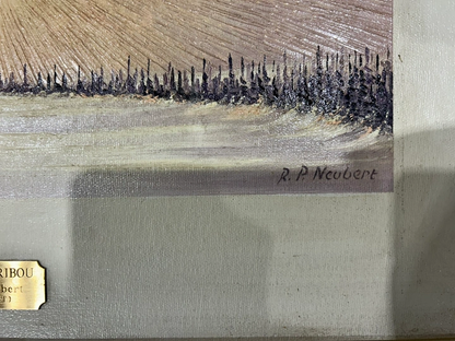 Wandering Caribou Oil Painting by R.P. Neubert