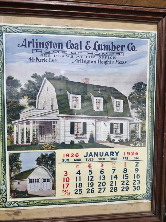 Vintage 1926 Arlington Coal & Lumber Co. Calendar - Framed