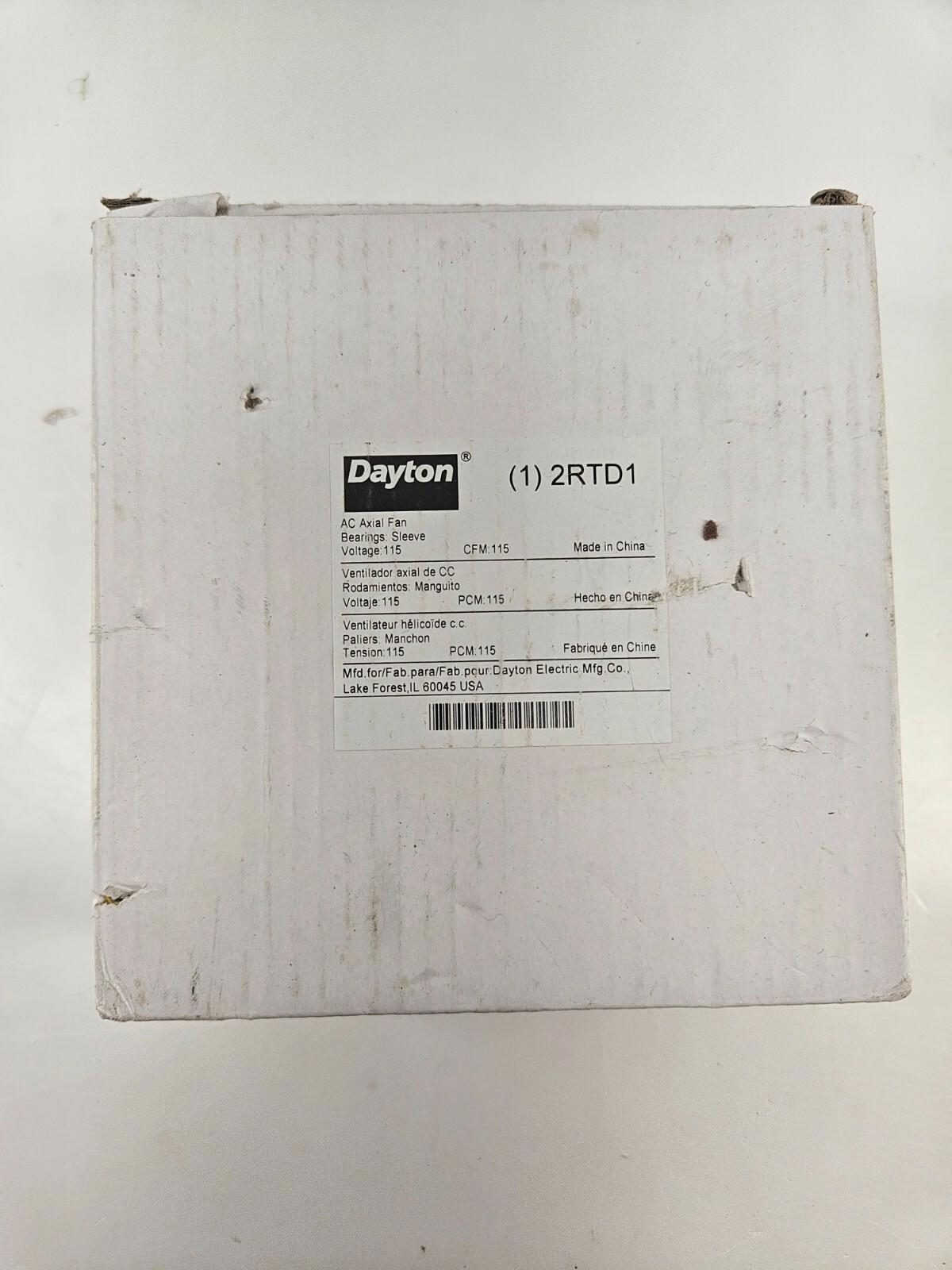 DAYTON 2RTD1 SQUARE AC AXIAL FAN .28 AMPS 23 WATTS 115 VAC