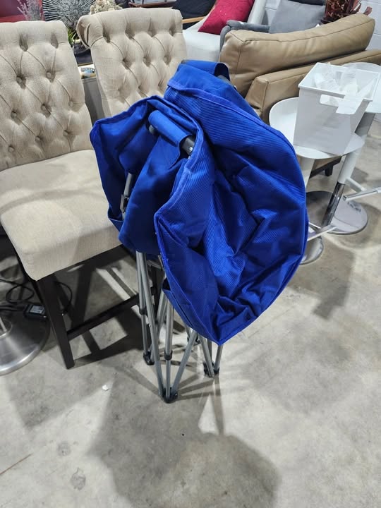 Outbound Oversized Blue Collapsible Camping Moon Chair