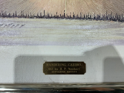 Wandering Caribou Oil Painting by R.P. Neubert
