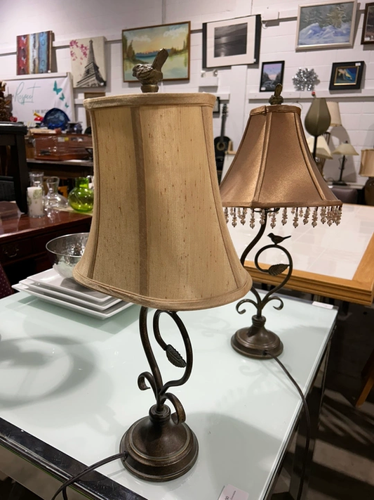 Vintage Elegant Table Lamps with Shades- 2 Available