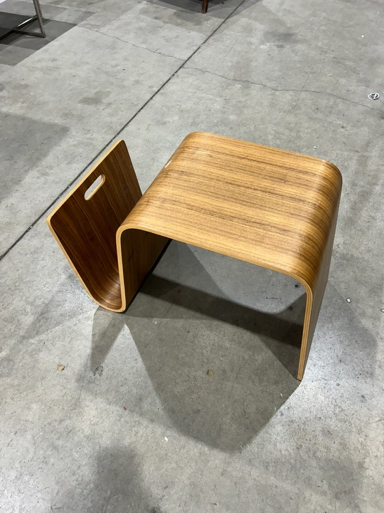 Modern Wood Side Table with Magazine Rack