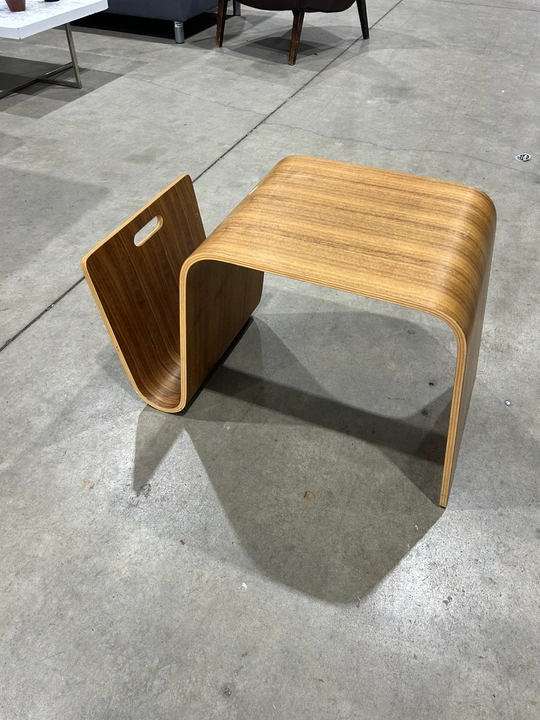 Modern Wood Side Table with Magazine Rack