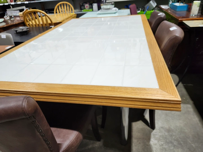 Large Deluxe Hand-Crafted White Tiles Table