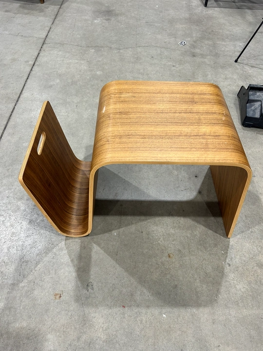 Modern Wood Side Table with Magazine Rack