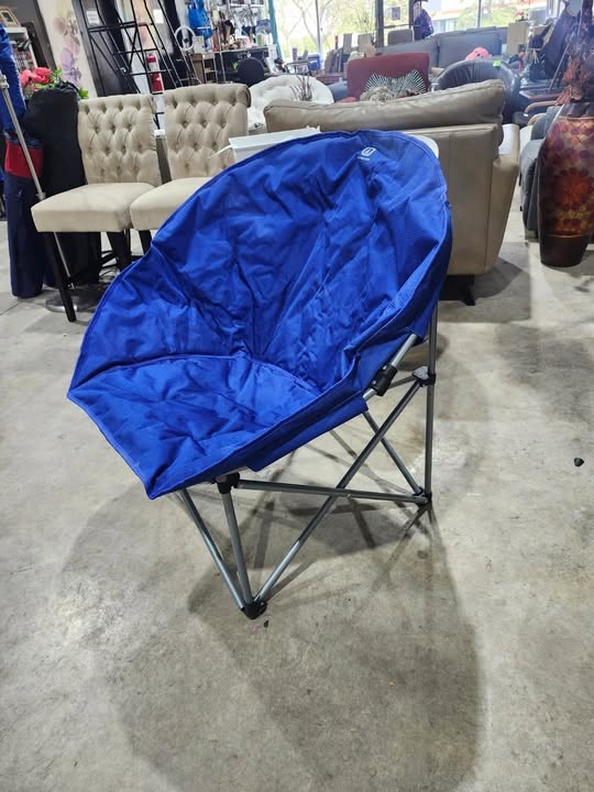 Outbound Oversized Blue Collapsible Camping Moon Chair