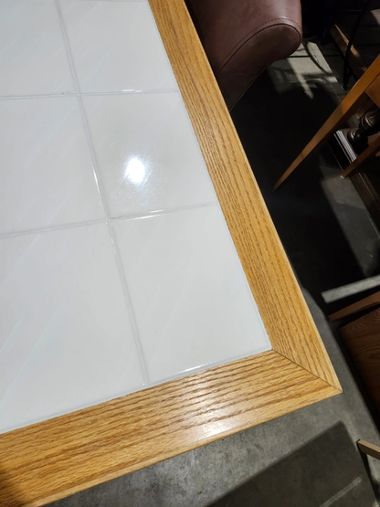 Large Deluxe Hand-Crafted White Tiles Table