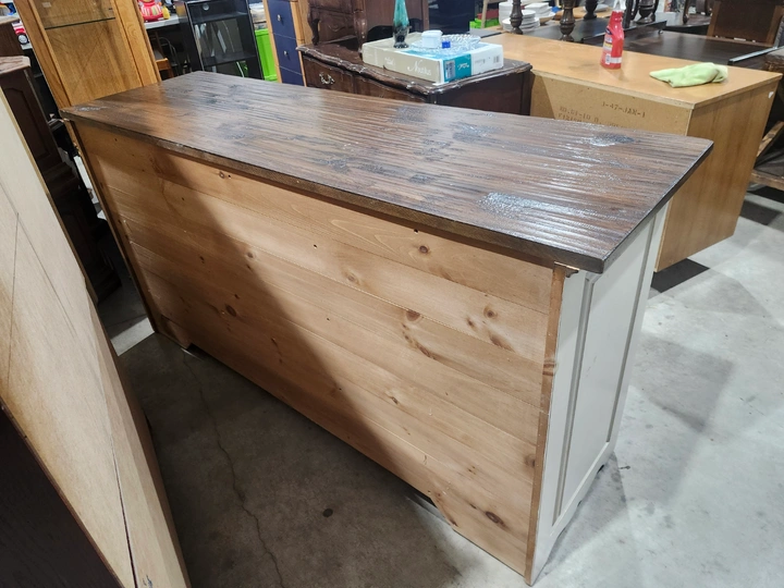 White and Brown Wooden Farmhouse Buffet Server