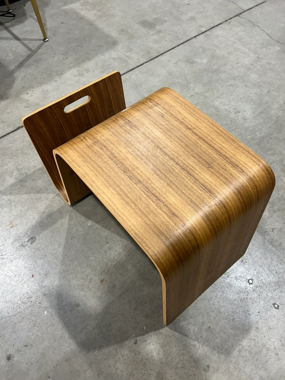 Modern Wood Side Table with Magazine Rack