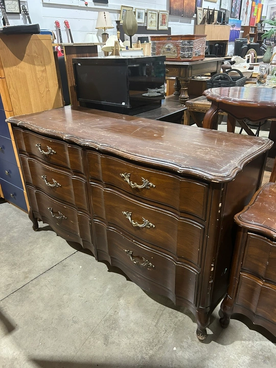 Vintage Wooden Dresser and Nightstand Set
