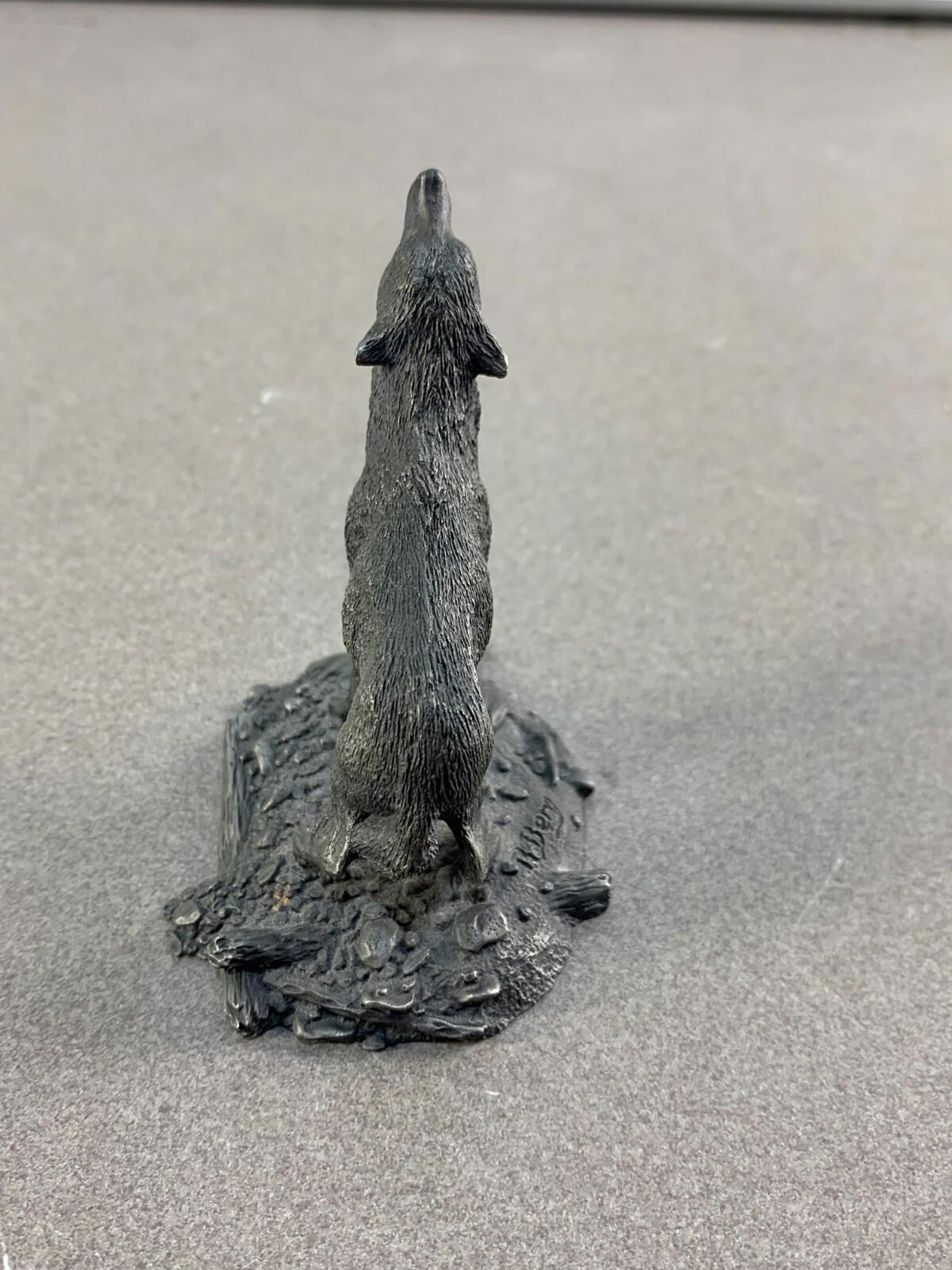 Fine Pewter The Timber Wolf by Franklin Mint Signed by Artist R. Berg
