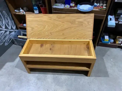 Shoe Bench with hinge lid Storage and Shelf