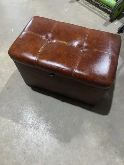 Brown Tuffed Storage Ottoman