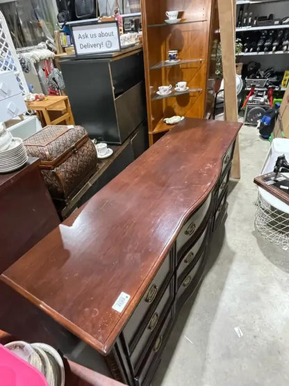 9 Drawer Mahogany Effect Dresser