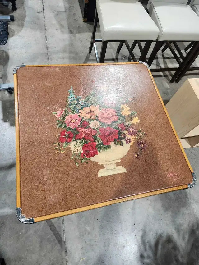Vintage Folding Floral Card Table