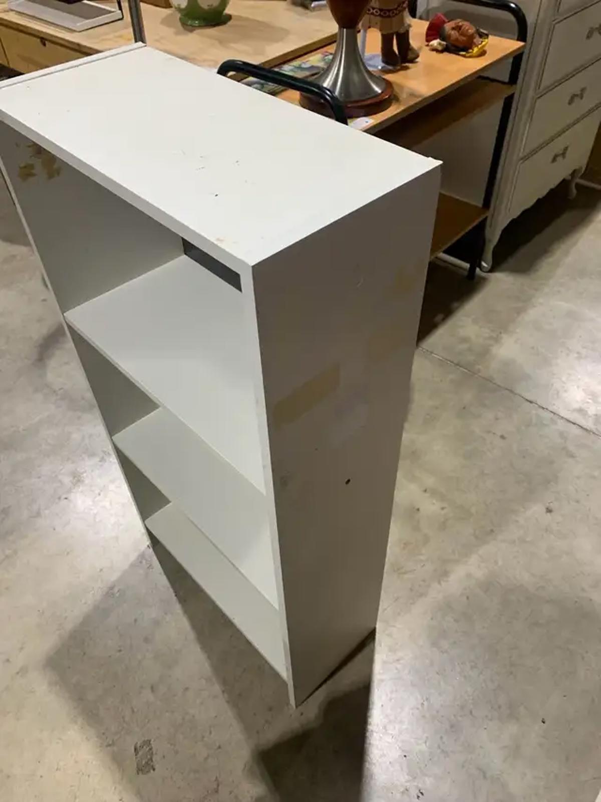 White 3-Shelf Bookcase with Sturdy Construction