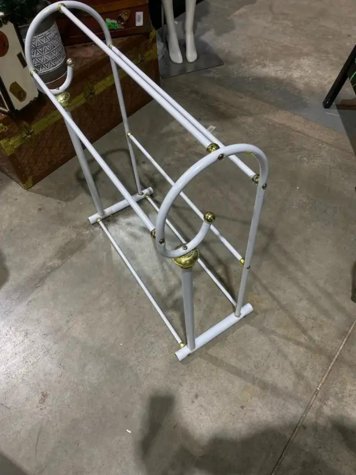 White & Gold Blanket Rack