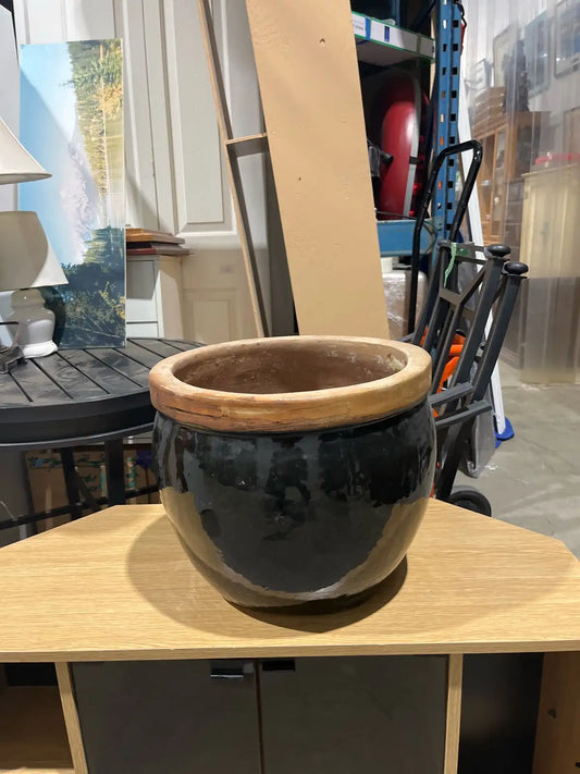 Large Black Garden Pot
