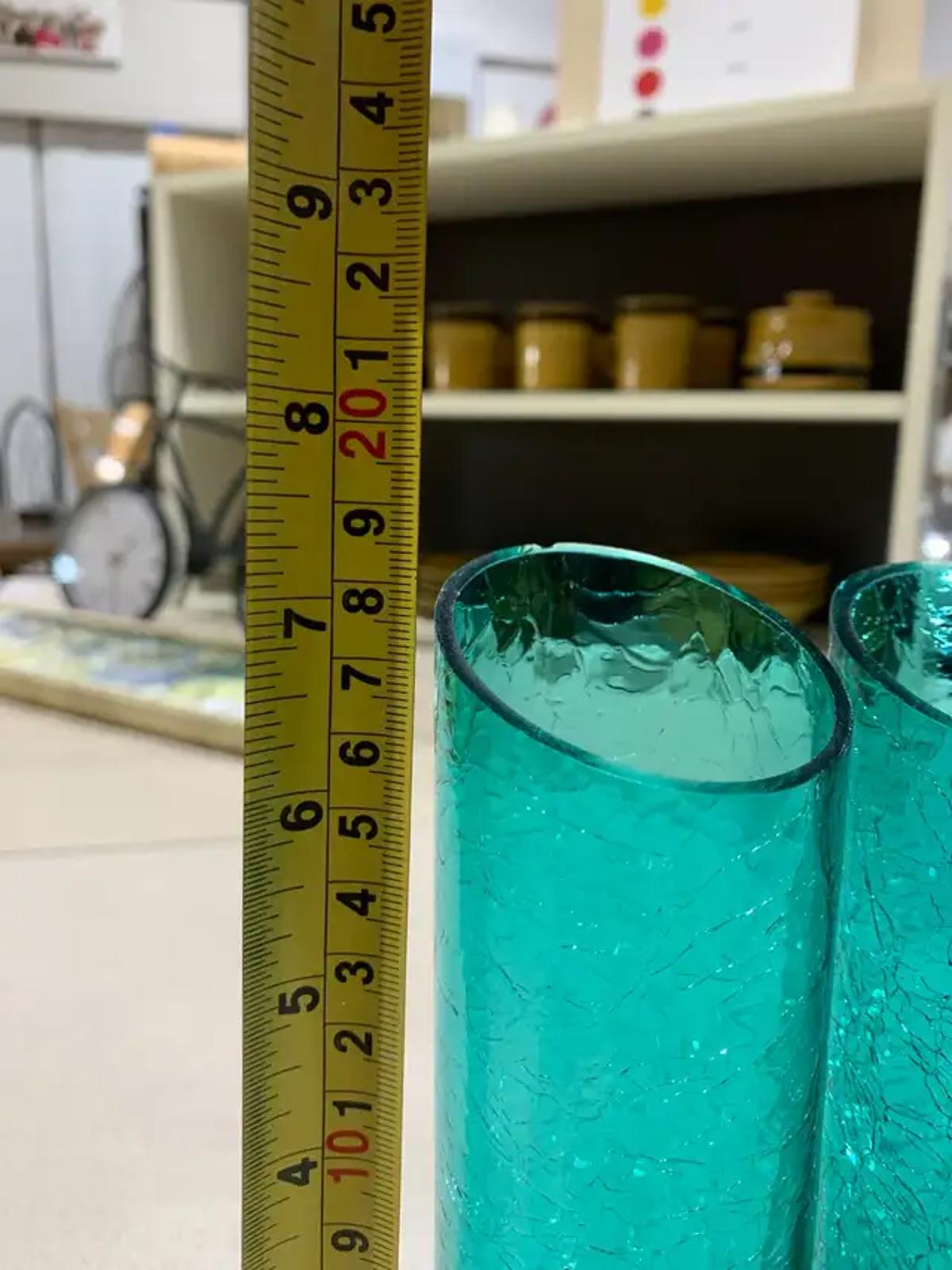Crackle Glass Decorative Vase - Set of 4