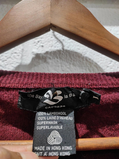 The Bay 100% Lambswool pullover Size- L Brown