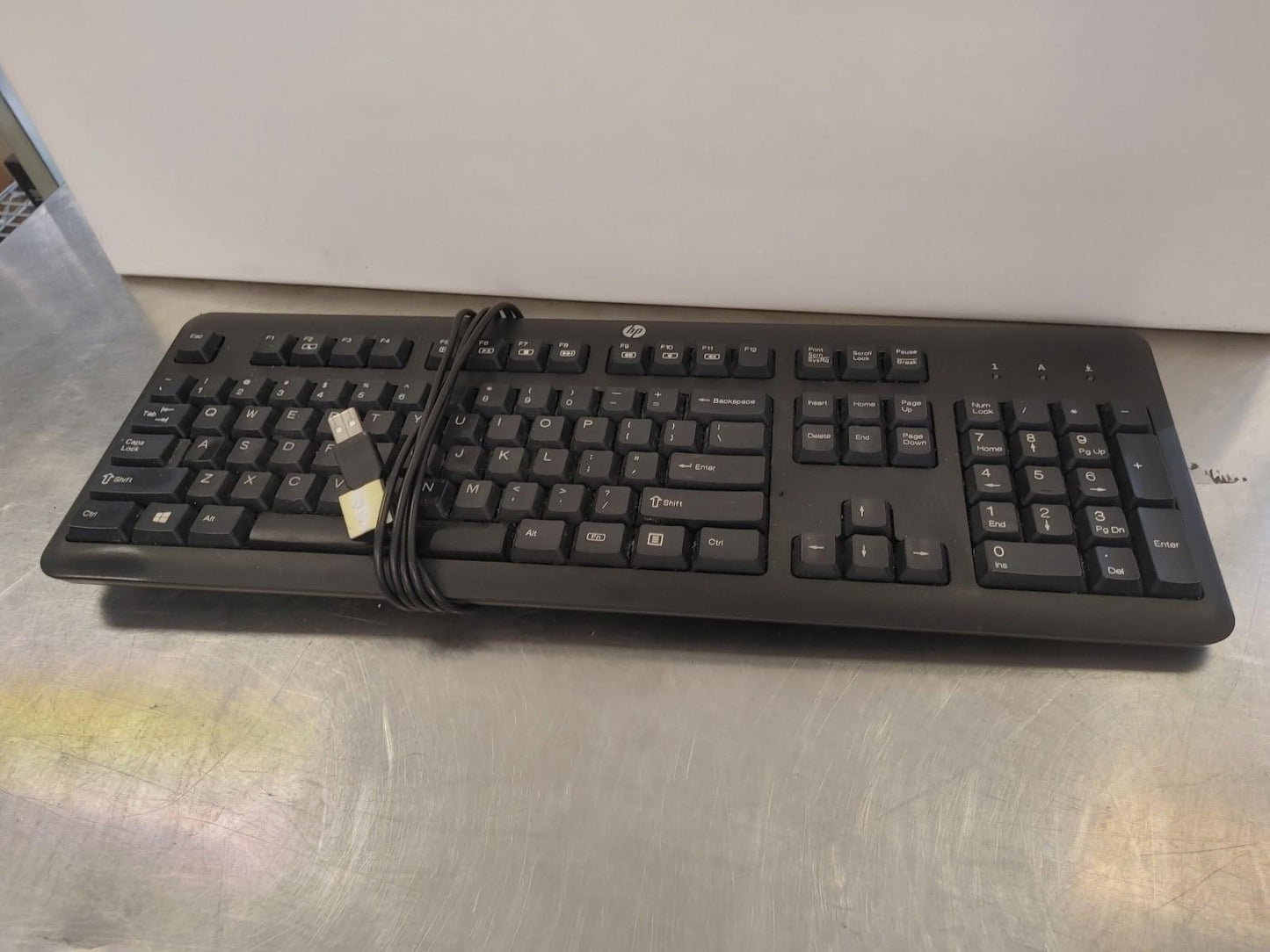 Good Condition HP Wired USB Keyboard Model KU-1156 Black Tested Working