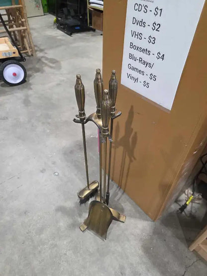 Vintage Brass Fireplace Tool Set