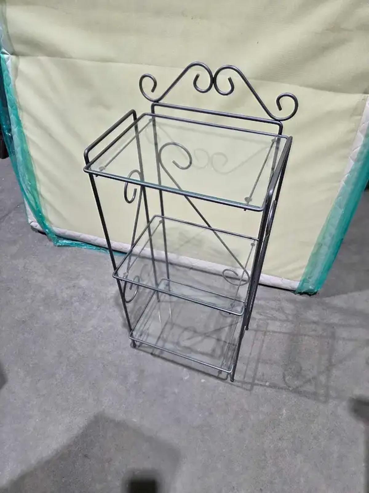 Small Metal/Glass Plant Stand