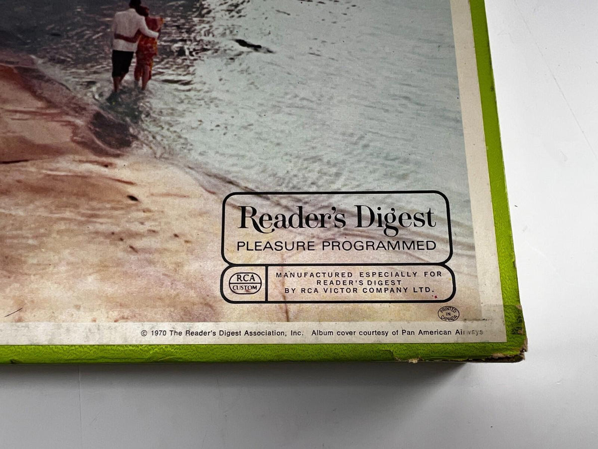 La magie des îles des mers du Sud — 1968 Reader’s Digest, coffret de 4 disques 33 tours 12 pouces, tiki luau
