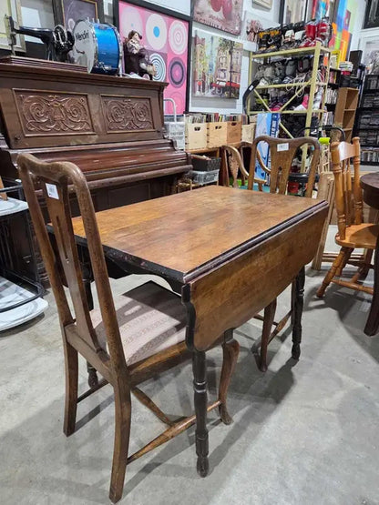 Vintage Drop Leaf Dining Table and 2 Chairs