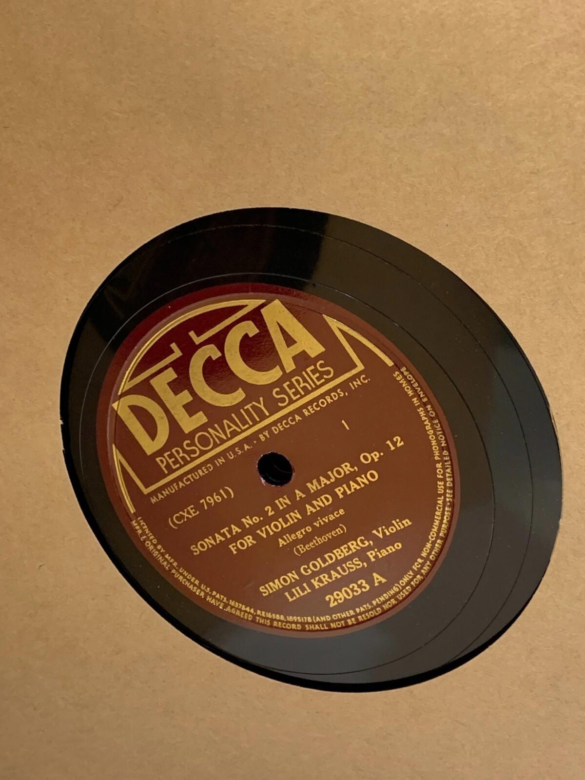 Beethoven violin sonatas vol. II set of vinyl