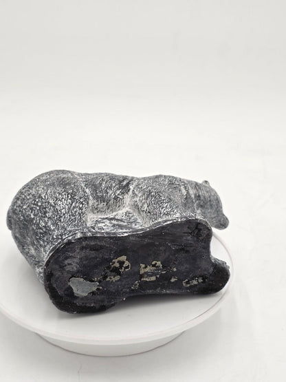 Vintage Large Inuit Eskimo Carving Original Hand Carved Bear Soapstone Canada