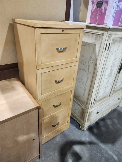 Wooden 4-Drawer Filing Cabinet
