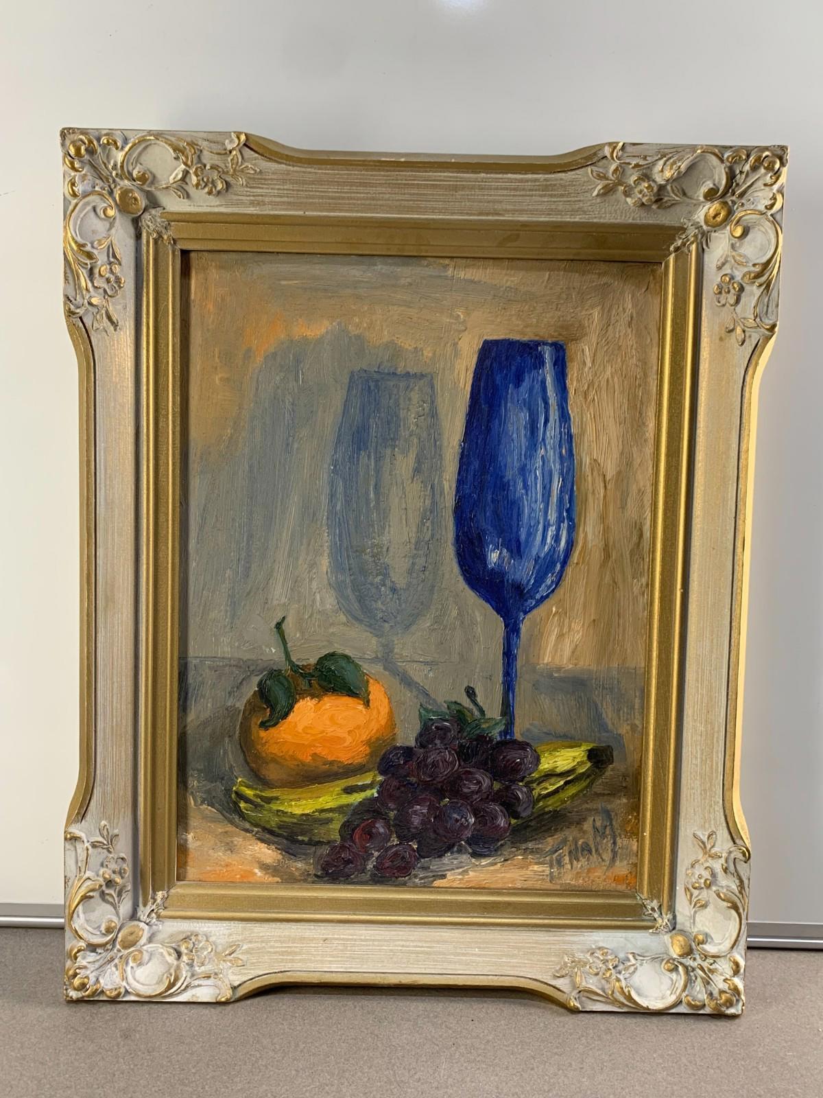 OIL ON CANVAS FRUITS & WINE BY ARTIST TENAM