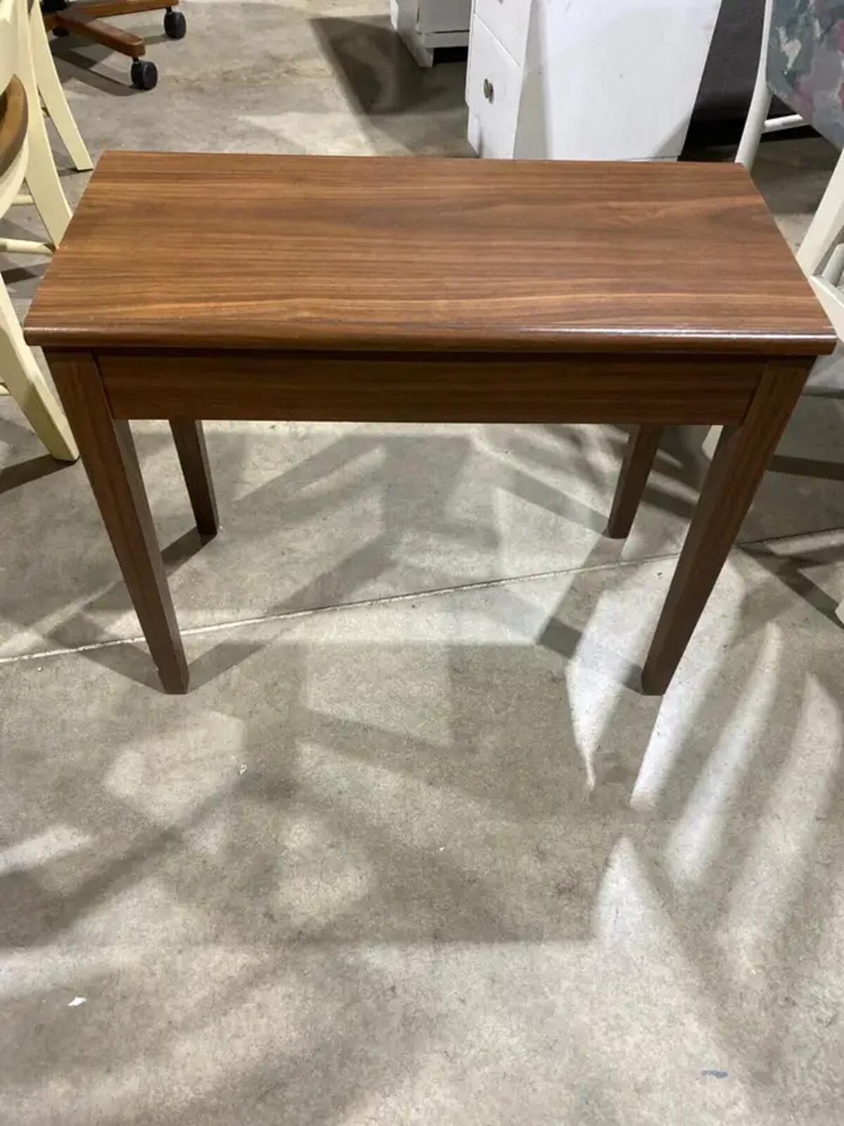 Vintage Wood Piano Bench with Storage