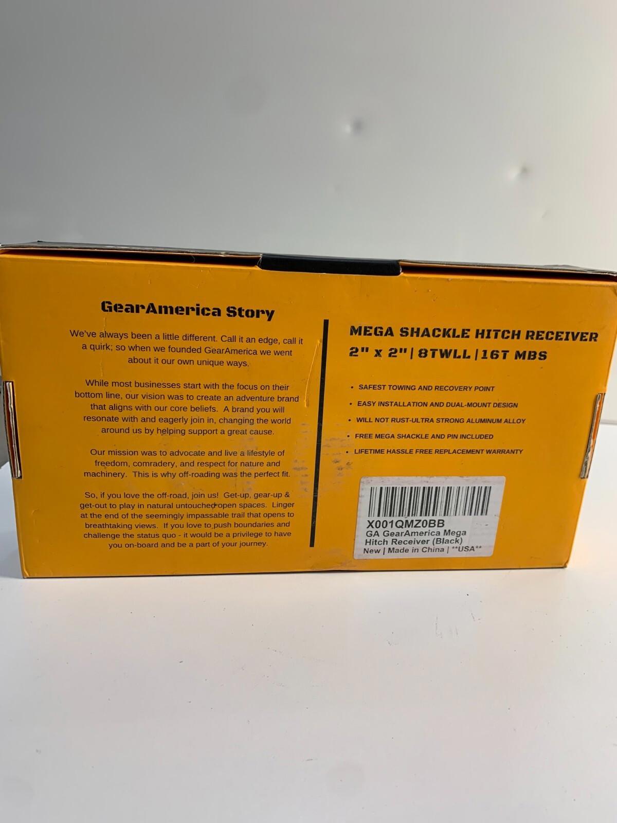 GearAmerica MEGA SHACKLE HITCH RECEIVER 2" X 2" 8 TON WLL | 16 ΤΟΝ MBS