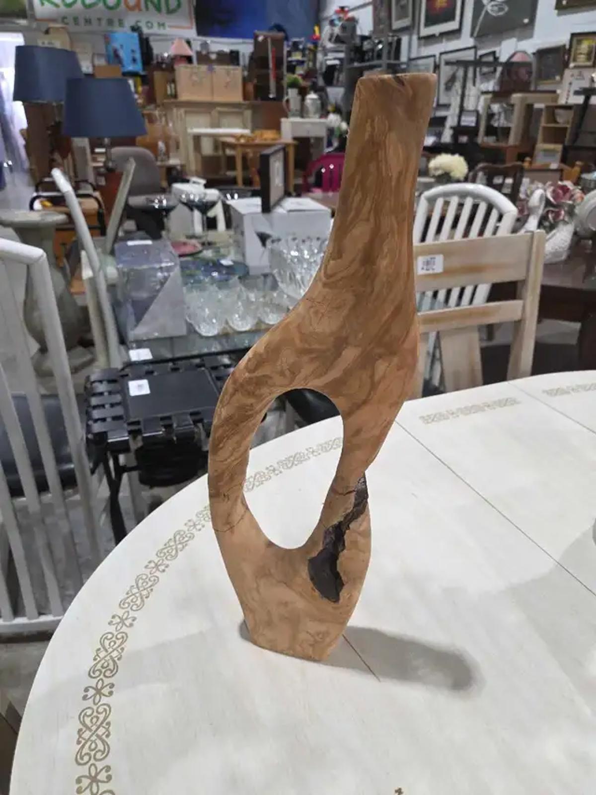 Handcarved Wooden Abstract Vase/Sculpture