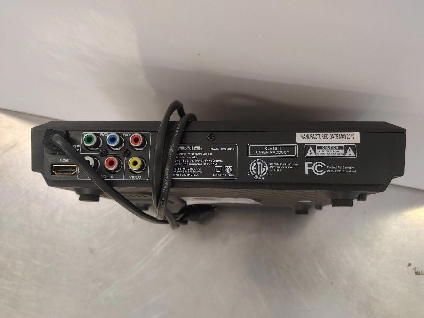 Brand New CRAIG DVD Player with HDMI Output Model CVD401a Black Tested Working