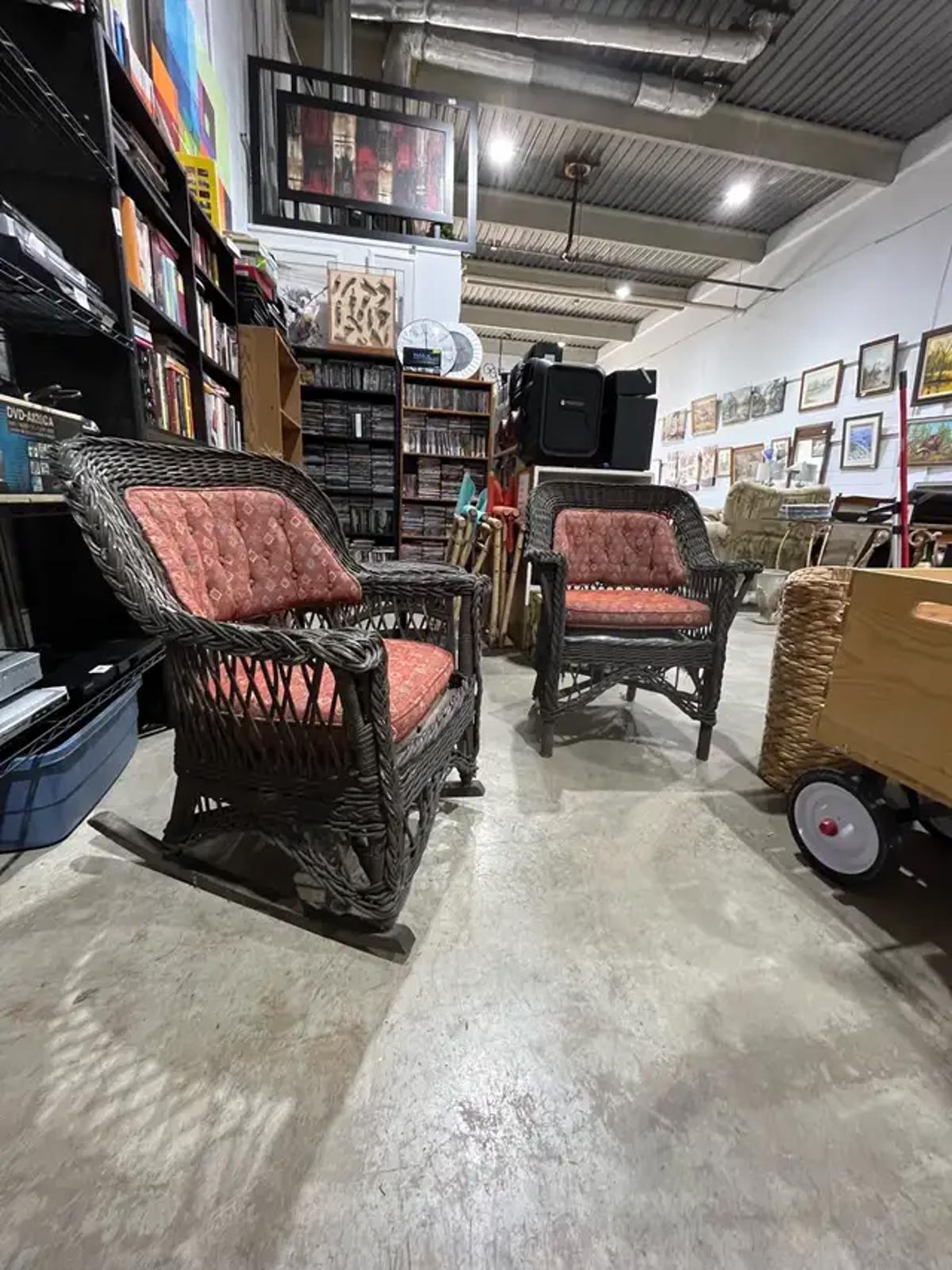 Wicker Garden Set (rocking chair, chair and table)