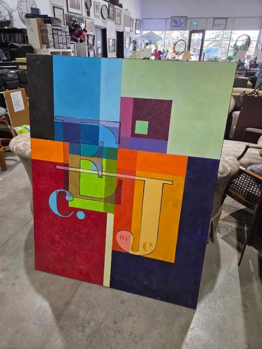 Large Colorful Canvas Painting 4 x 5ft