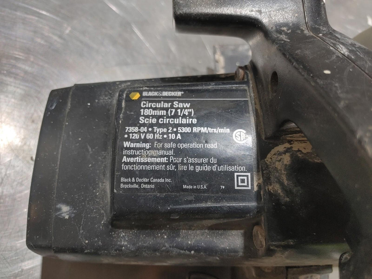 Black and Decker Circular Saw 180mm (7 1/4") 10amp Black/Grey - Fair