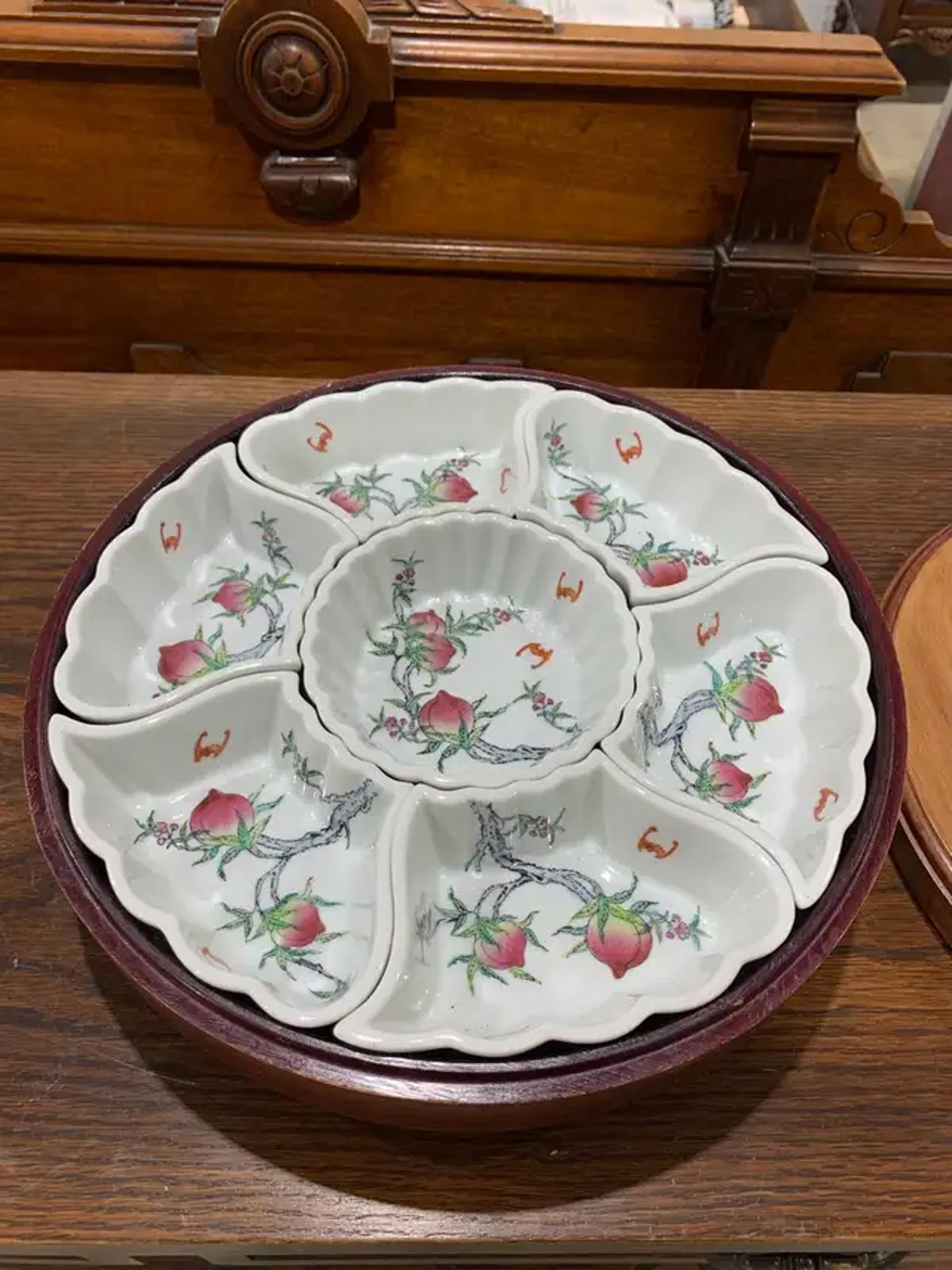 Lazy Susan with Serving Dishes