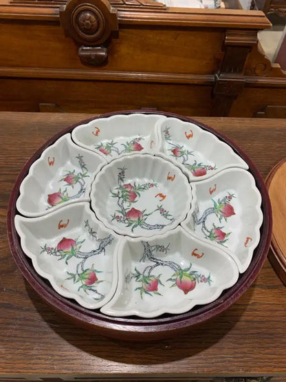 Lazy Susan with Serving Dishes