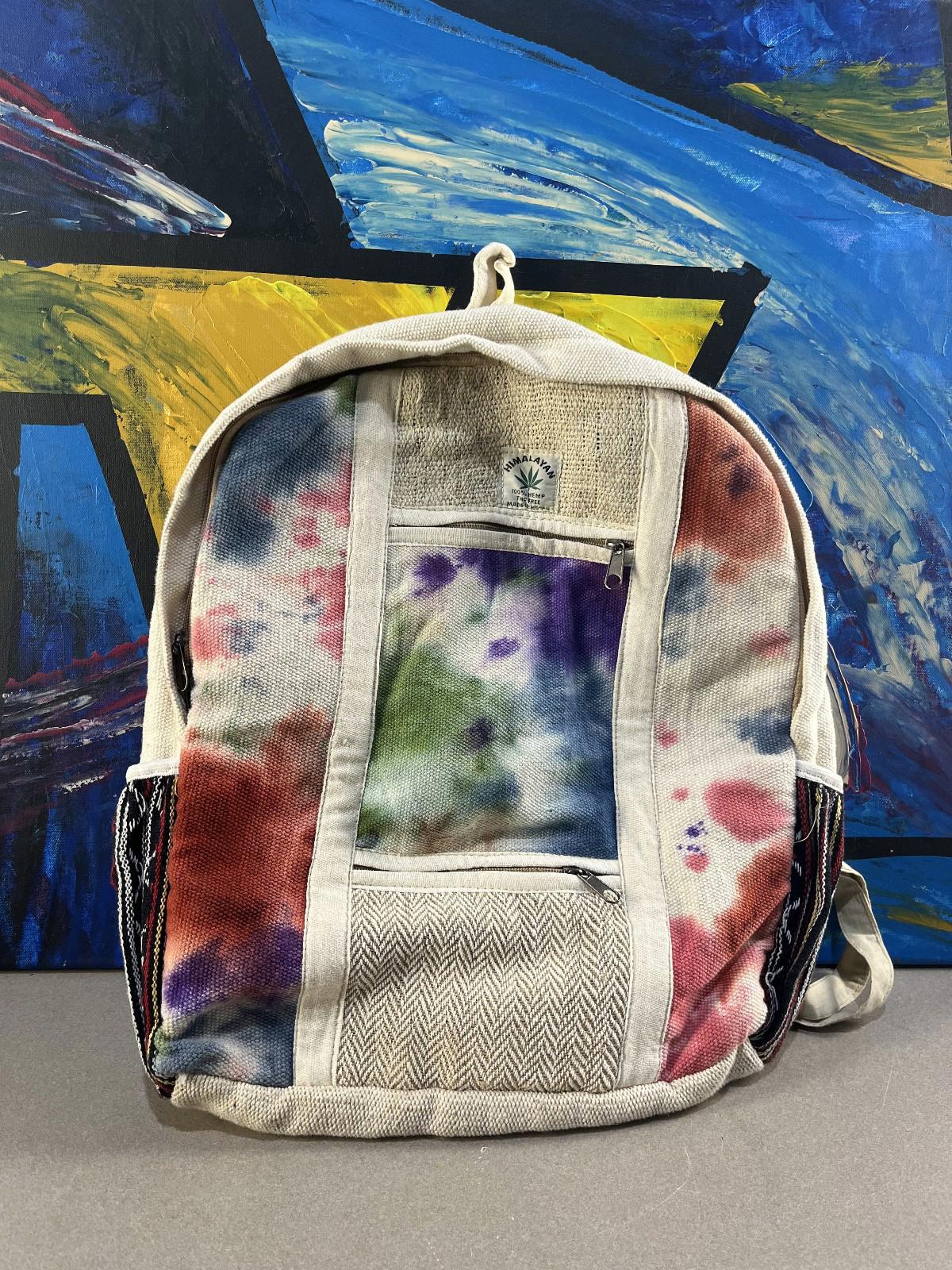 Large Himalayan Hemp Backpack with Laptop sleeve(Tie-Dye)