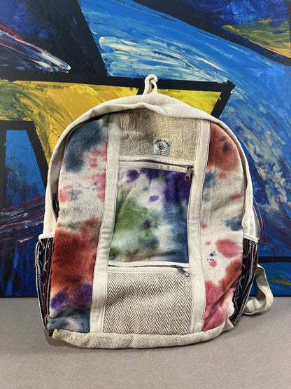 Large Himalayan Hemp Backpack with Laptop sleeve(Tie-Dye)