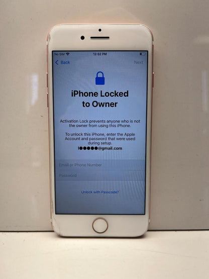 iPhone 7 White/Rose Gold 32GB Cracked Glass FOR PARTS