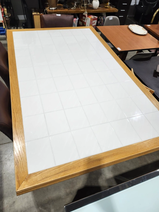 Large Deluxe Hand-Crafted White Tiles Table