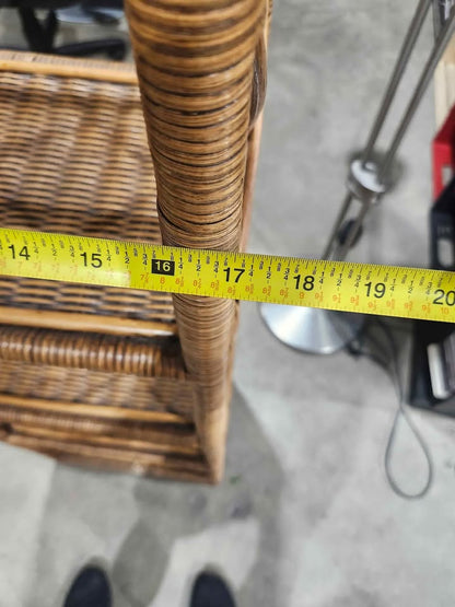 Vintage Wicker Shelving Unit