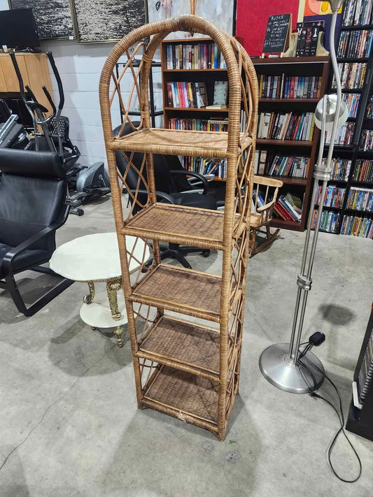 Vintage Wicker Shelving Unit
